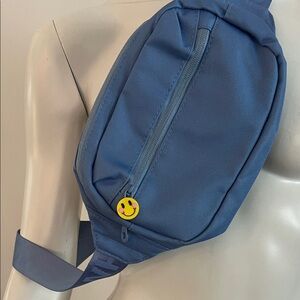 Smiley Face Blue Crossbody Bag
